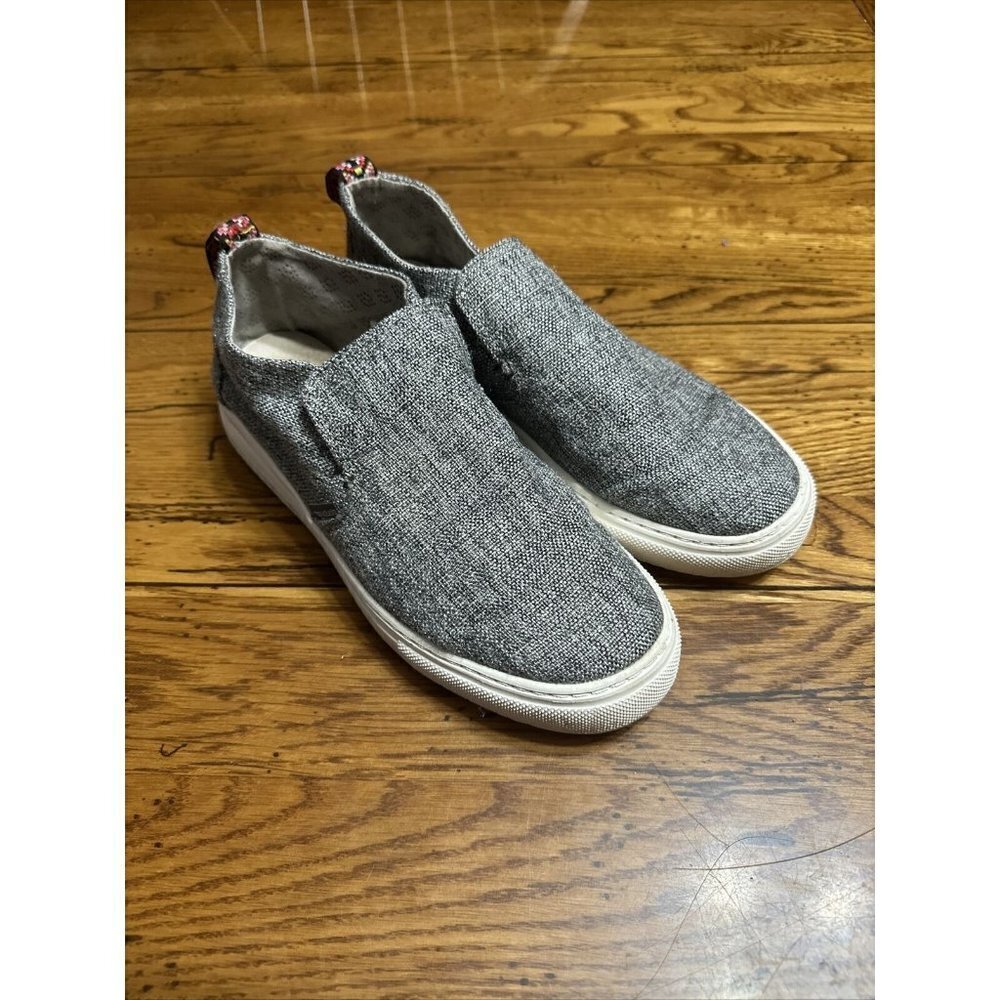 HEY DUDE WOMEN'S PEYTON LINEN canvas tribal GREY SIZE US 10